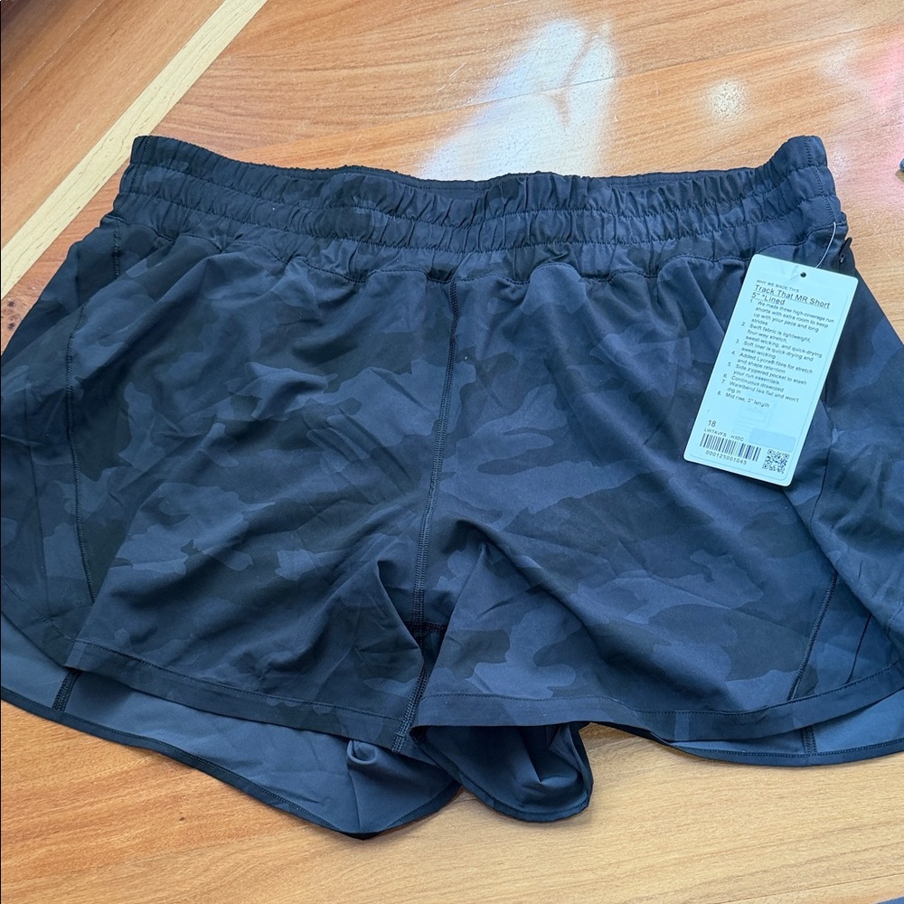 lululemon athletica Black Camo Athletic Shorts